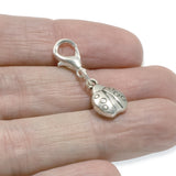 Silver Ladybug Clip on Charm with Lobster Clasp, Good Luck Symbol, Bag Accessory