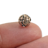 4 Copper Spiral 8mm Round Beads, TierraCast Pewter Beads for Jewelry Making