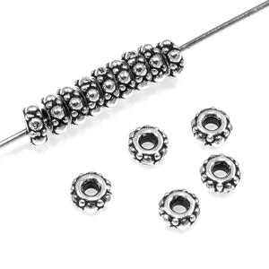 Silver Turkish 4mm Spacer Beads, TierraCast Small Beaded Spacer 25/Pkg