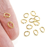 200/Pkg Gold Medium Oval Jump Rings, TierraCast 5x6mm