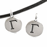 Silver Gamma Charms, TierraCast Pewter Round Greek Letters 2/Pkg