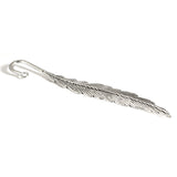 5 Silver Feather Bookmarks, Metal DIY Bookmark Blanks
