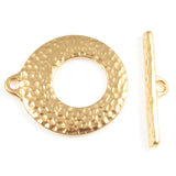 Gold Distressed Toggle Clasp, TierraCast Round Artisan Clasp Set