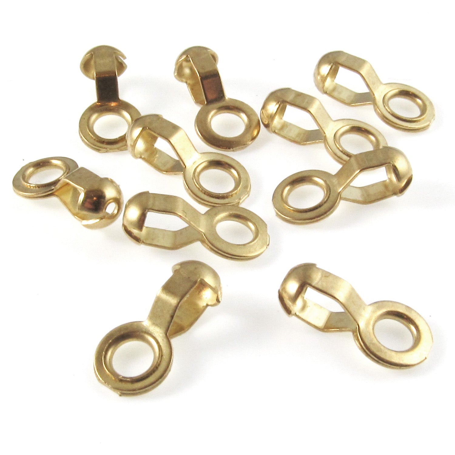 Ball Chain #6 Lamp/Fan Pull Loop Connectors-BRASS (10 Pieces)