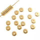 25 Bright Gold 6mm Disk Beads, TierraCast Contemporary Spacer