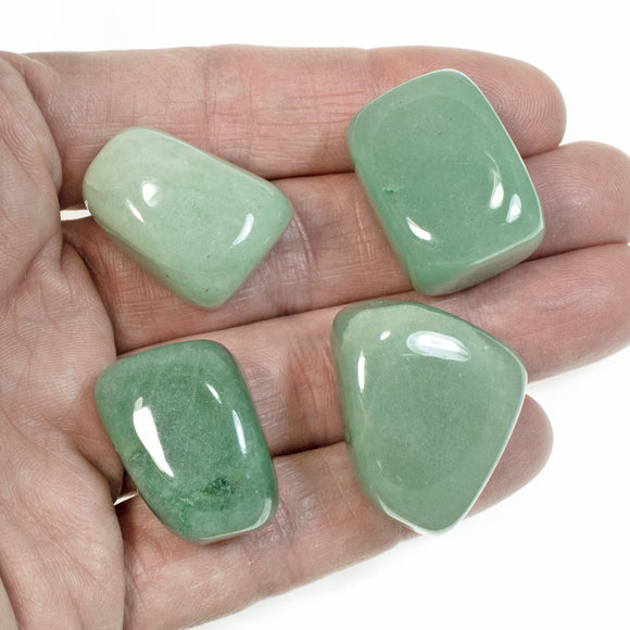 Green Aventurine Tumbled Stone, Smooth Rock Nugget, No Hole/Undrilled 1/Pkg