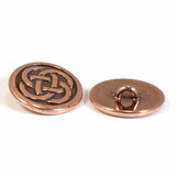 Copper Celtic Knot Buttons, TierraCast Leather Clasp, Shank Back 2/Pkg