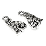 2/Pkg Silver Spiral Cat Charms, TierraCast Pewter Animal, Kitty