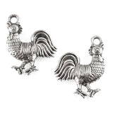 Silver Rooster Charms