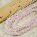 6mm Pale Pink Dragon Vein Crackle Glass Beads, Round Beads + Veining 100/Pkg