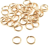 Bright Gold 20 Gauge Round Jump Rings, 4mm Inside Diameter, 100/Pkg