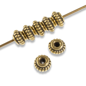 5mm Gold Coiled Beads, TierraCast Pewter Bali Spacer 12/Pkg