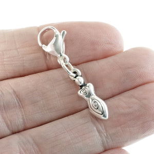 Silver Goddess Clip-on Charm, Divine Feminine Energy Accessory For Jewelry, Bags