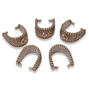 5/Pkg Large Copper Spiral Pinch Bail, TierraCast Jewelry Bails for Pendants