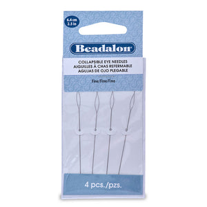 Beadalon FINE Collapsible Eye Beading Needles 2.5" 4/Pkg, Easy Thread & Flexible