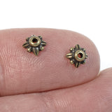 Antique Brass 5mm Leaf Bead Caps, TierraCast Pewter 10/Pkg