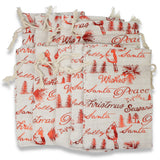 10 Christmas Greeting Drawstring Bags