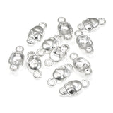50 Bright Silver Mini Skull Charms, Tiny Gothic Pendants for Halloween Jewelry