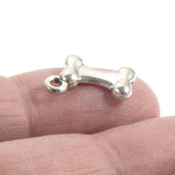 20 Silver Dog Bone Charms, Pet Lover Craft Supplies for DIY Jewelry & Keychains