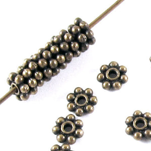 Antique Brass 4mm Daisy Spacer Beads, TierraCast Pewter 50/Pkg