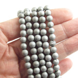 Silver Gray Druzy Agate Beads in hand