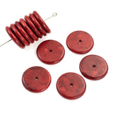 20mm Red Magnesite Turquoise Disk Beads, Stone Heishi Spacer 50/Pkg