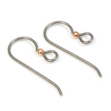Grey Niobium Ear Wires + 2mm Bright Copper Bead, TierraCast 4/Pkg