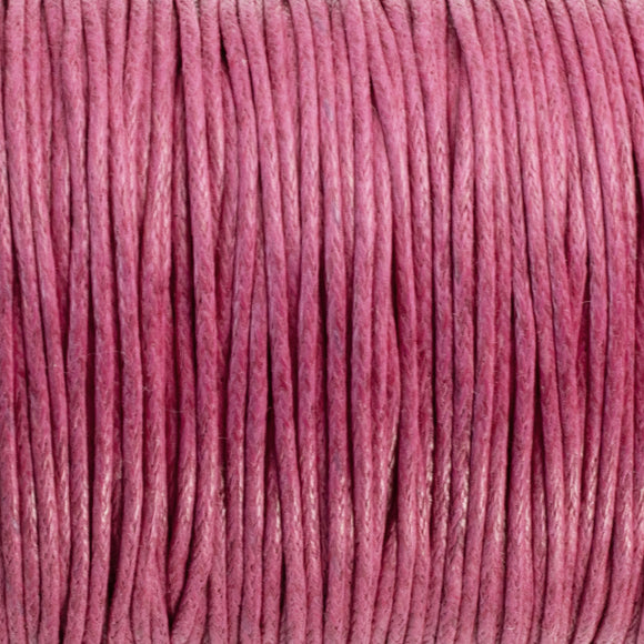 1mm Waxed Cotton Cord - Dark Pink - 70 Meters - Ideal for Macramé and Beading