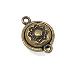 1 Set Antique Brass Lotus Magnetic Clasp, TierraCast Easy Close Flower Clasp