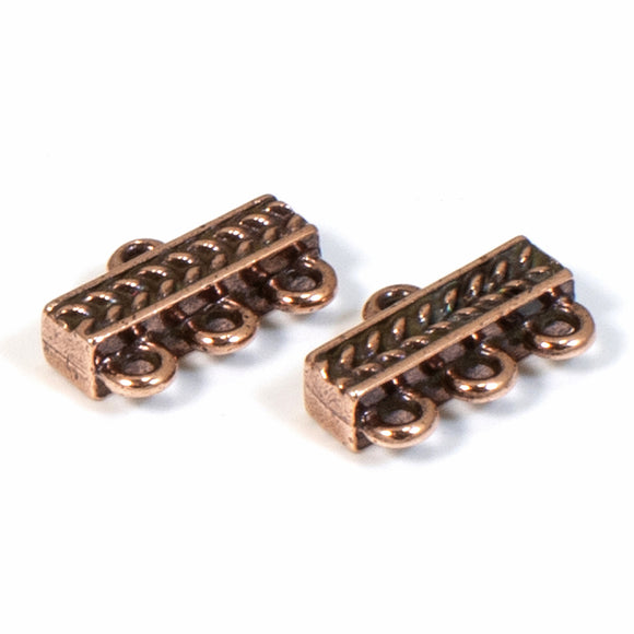 2 Pc Copper 3 to 1 Braided Links - Multi-Strand Connectors - TierraCast Pewter