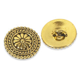 Gold Large Bali Buttons, TierraCast Leather Clasp, Shank Back 2/pkg