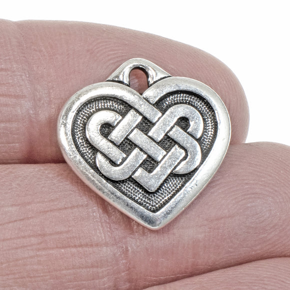 Wholesale Rhodium Heart Charms for Jewelry Making - TierraCast