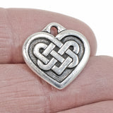 Silver Celtic Heart Pendant, TierraCast Endless Love Knot (1 Piece)