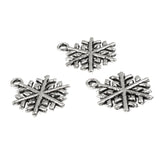 Silver Snowflake Charms, Metal Christmas Winter Holiday Charm, 20/Pkg