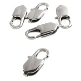Large Oval Silver Stainless Steel Lobster Claw Clasps 7x18mm (5/Pkg)