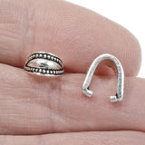 4 Silver Royal Pendant Pinch Bails, TierraCast Necklace Charm Holder for Jewelry