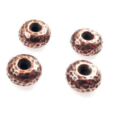 Copper Hammered Rondelle Beads