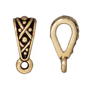 Gold Legend Bails, TierraCast Pewter Necklace Pendant Holder (2 Pieces)