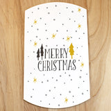 5Pc Black & Gold Merry Christmas Kraft Pillow Boxes, Paper Gift Box for Treats
