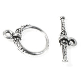 1 Set - Silver Heirloom Toggle Clasp, TierraCast Ornate Clasp