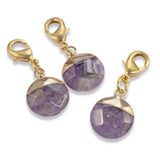 Amethyst Clip-on Charm, Elegant Accessory For Bags and Keys, Gemstone Gift