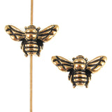 2 Gold Honey Bee Bead, TierraCast Insect, Animal, Spring Beads for DIY Jewelry