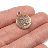 2 Copper Tree of Life Charms, TierraCast Tree Charms for DIY Handmade Jewelry