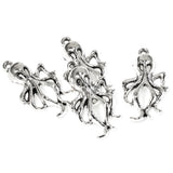 10 Octopus Charms - Metal Octopus Pendant - Beach Jewelry - Nautical Keychain