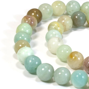 Brown Amazonite Beads, 8mm Round Gemstone Strand, Ideal for DIY Jewelry