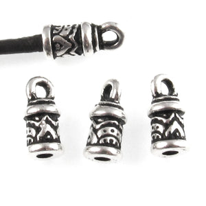 Silver Temple Leather Cord Ends