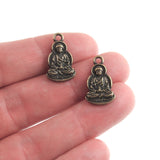 Antique Brass Sitting Buddha Charms, TierraCast Yoga Meditation Charm (2 Pieces)