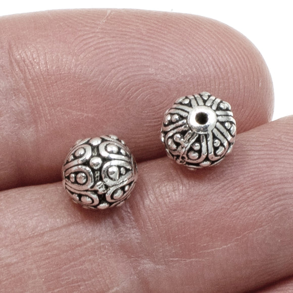 Silver Casbah Round Beads, TierraCast Lead Free Pewter 4/Pkg
