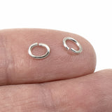 50 Pcs Rhodium Silver Medium Oval Jump Rings, TierraCast 5x6mm