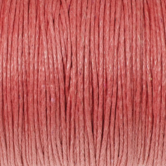 1mm Waxed Cotton Cord - Coral - 70 Meters - Macrame - Beading String